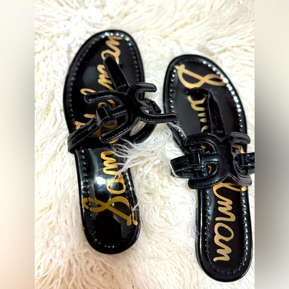 Sam Edelman Black and Gold Sandals
